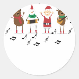 santa claus kerstmis ronde sticker