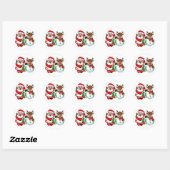 santa claus kerstmis ronde sticker (Vel)