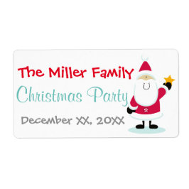 Santa Claus Kerstmis Vakantie Waterfles Etiketten