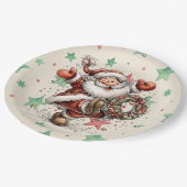 Santa Claus Kicking A Christmas Wreath Papieren Bordje (Gekanteld)