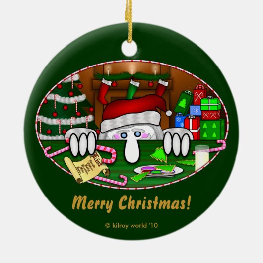 Santa Claus Kilroy Ornament (Achterkant)