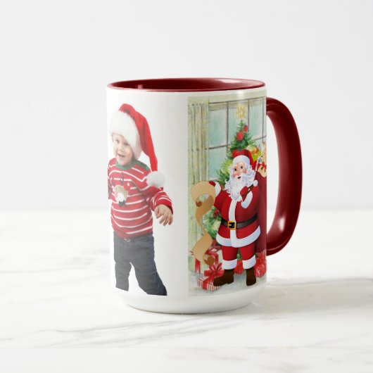 Santa Claus Kind's Foto Leuke Gift voor Oma Mok (Voorkant rechts)