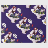 SANTA CLAUS, KLEINE ANGEL EN MERLIN kerstfeest Cadeaupapier (Vlak)