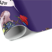 SANTA CLAUS, KLEINE ANGEL EN MERLIN kerstfeest Cadeaupapier (Rol Hoek)