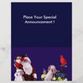 SANTA CLAUS, KLEINE ANGEL EN MERLIN kerstfeest Flyer (Achterkant)