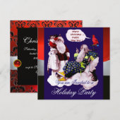 SANTA CLAUS, KLEINE ANGEL EN MERLIN kerstfeest Kaart (Voorkant / Achterkant)