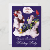 SANTA CLAUS, KLEINE ANGEL EN MERLIN kerstfeest Kaart (Voorkant)