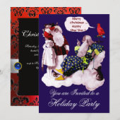 SANTA CLAUS, KLEINE ANGEL EN MERLIN kerstfeest Kaart (Voorkant / Achterkant)