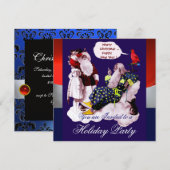 SANTA CLAUS, KLEINE ANGEL EN MERLIN kerstfeest Kaart (Voorkant / Achterkant)