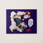 SANTA CLAUS, KLEINE ANGEL EN MERLIN kerstfeest Legpuzzel (Horizontaal)