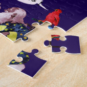 SANTA CLAUS, KLEINE ANGEL EN MERLIN kerstfeest Legpuzzel (Zijkant)