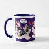 SANTA CLAUS, KLEINE ANGEL EN MERLIN kerstfeest Mok (Links)