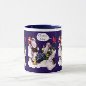 SANTA CLAUS, KLEINE ANGEL EN MERLIN kerstfeest Mok (Midden)