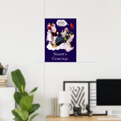 SANTA CLAUS, KLEINE ANGEL EN MERLIN kerstfeest Poster (Thuiskantoor)