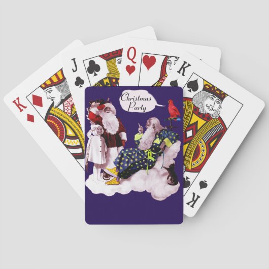 SANTA CLAUS, KLEINE ANGEL EN MERLIN kerstfeest Speelkaarten (Achterkant)