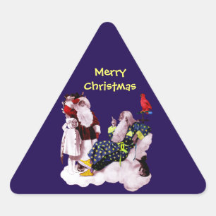 SANTA CLAUS, KLEINE ANGEL EN MERLIN kerstfeest Sticker