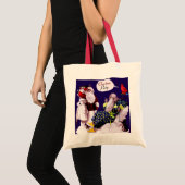 SANTA CLAUS, KLEINE ANGEL EN MERLIN kerstfeest Tote Bag (Voorkant (product))