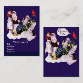SANTA CLAUS, KLEINE ANGEL EN MERLIN kerstfeest Visitekaartje (Voorkant / Achterkant)