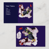 SANTA CLAUS, KLEINE ANGEL EN MERLIN kerstfeest Visitekaartje (Voorkant / Achterkant)