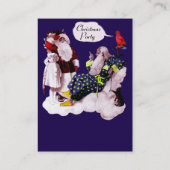 SANTA CLAUS, KLEINE ANGEL EN MERLIN kerstfeest Visitekaartje (Achterkant)
