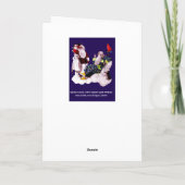 SANTA CLAUS, KLEINE ANGEL EN MERLIN XMAS PARTIJ FEESTDAGEN KAART (Achterkant)