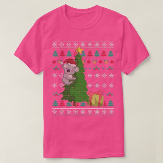 Santa Claus Koala Retro Ugly Kerstmis T-shirt (Design voorkant)