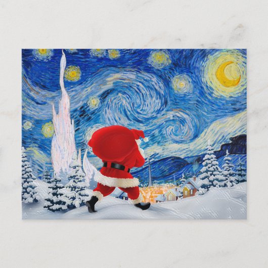 Santa Claus komt Briefkaart aan (Voorkant)