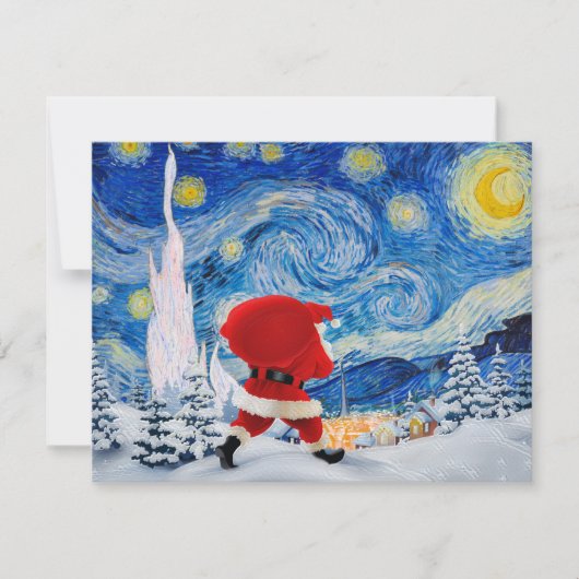 Santa Claus komt Briefkaart aan (Voorkant)