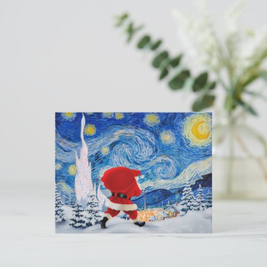 Santa Claus komt Briefkaart aan (Staand voorkant)