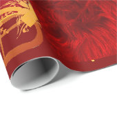 Santa Claus komt naar de stad met rood inpakpapier (Rol Hoek)