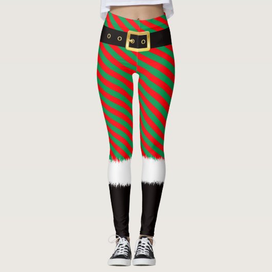 Santa Claus kostuum rode Leggings van katoenwol (Voorkant)