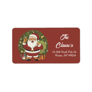 Santa Claus Krans Retour Adres Label
