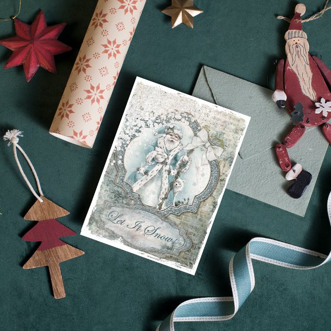 Santa Claus laat het nu blauwe plakboekpapier (Creator heeft geüpload)