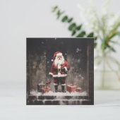 Santa Claus Landelijk Muurschildering Feestdagenkaart (Staand voorkant)