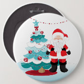 Santa Claus Large Ronde Button 6,0 Cm (Voorkant /achterkant)