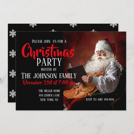 Santa Claus leest boek Kaart (Voorkant / Achterkant)