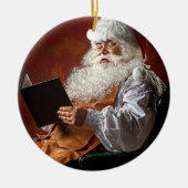 Santa Claus leest boek Keramisch Ornament (Voorkant)