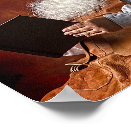 Santa Claus leest boek Poster (Hoek)
