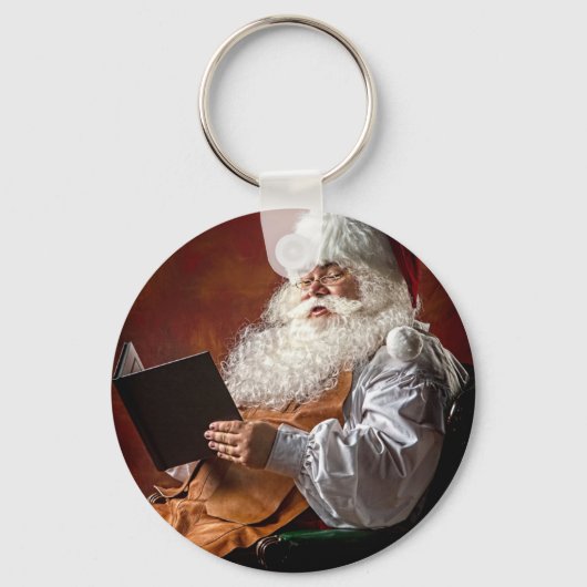 Santa Claus leest boek Sleutelhanger (Voorkant)