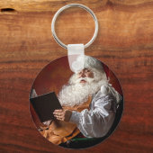 Santa Claus leest boek Sleutelhanger (Voorkant)