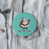 Santa Claus Light Blauwgroen Round Button (In situ)