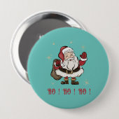 Santa Claus Light Blauwgroen Round Button (Voorkant /achterkant)