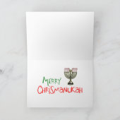 Santa Claus Lighting the Menorah - Xmas Chanukah Feestdagen Kaart (Binnen)