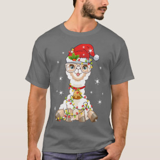 Santa Claus Llama Alpaca Xmas - Lampjes Merry Ch T-shirt