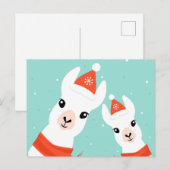 Santa Claus Llamas Briefkaart (Voorkant / Achterkant)