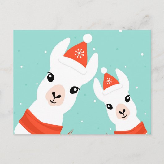 Santa Claus Llamas Briefkaart (Voorkant)