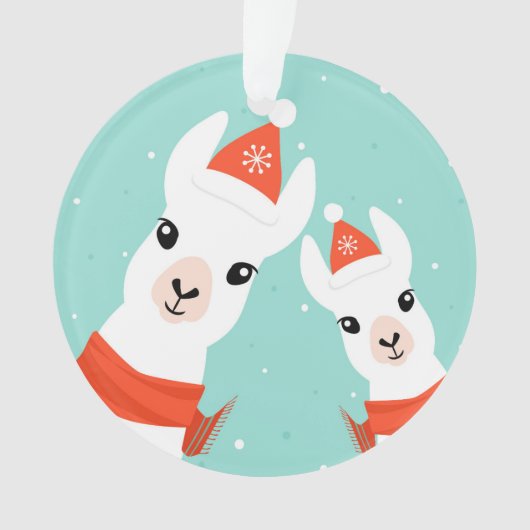Santa Claus Llamas Ornament (voorkant)