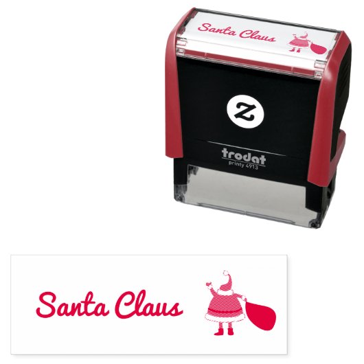 Santa Claus Logo Faux Signature voor Kerstmis Zelfinktende Stempel (In situ)