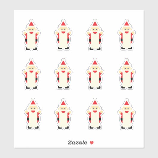 Santa Claus Long Beard Cartoon Cute Fun Kerstmis Sticker (Vel)