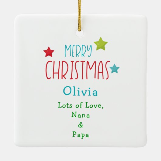 Santa Claus Love Lights Kinder Keramische Ornament (Achterkant)